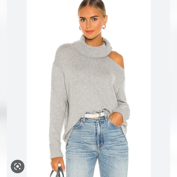 1. State | Sweaters | New State Turtleneck Cold Shoulder Cutout Sweater In  Light Heather Grey | Poshmark